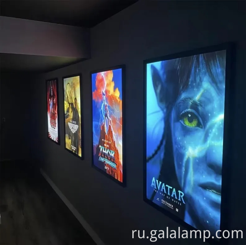 Светодиодный плакат фильма Реклама световой каркасной фонарь